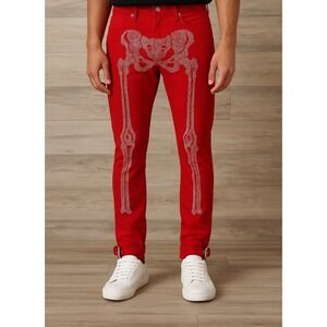 NWT Guapi "Dead or Alive" Skeleton Pants Red No 5‎ out of 100 Size 30 $220